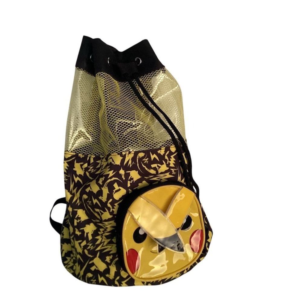 Pokemon Pikachu Drawstring Backpack Kids Medium Multicolor‎ 3D Ears